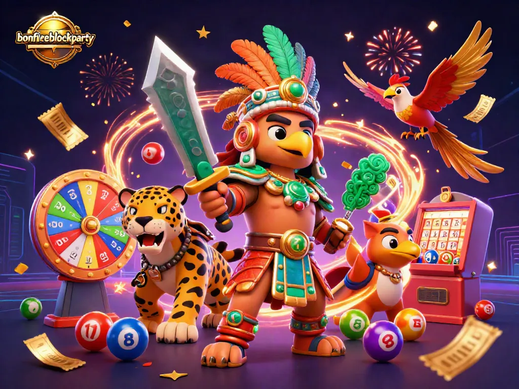 Engage with the thrilling bonfireblockparty experience featuring vibrant lottery elements in a festive atmosphere.