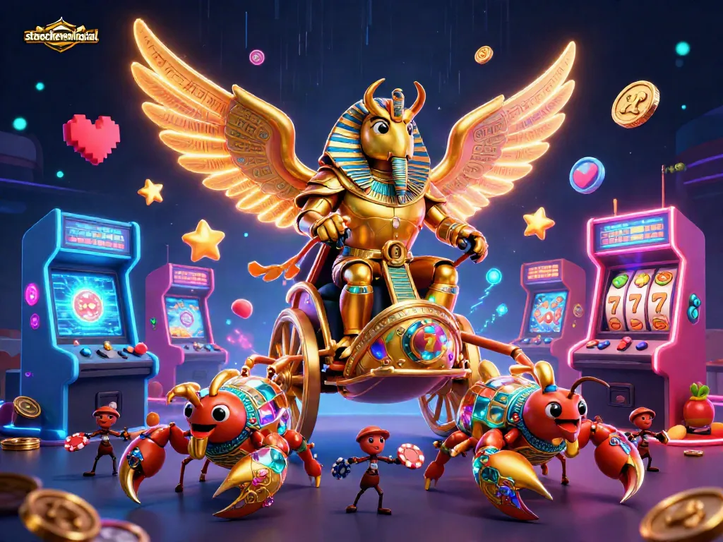 Experience stoeckerecological gambling with vibrant slot reels and dynamic gaming characters.